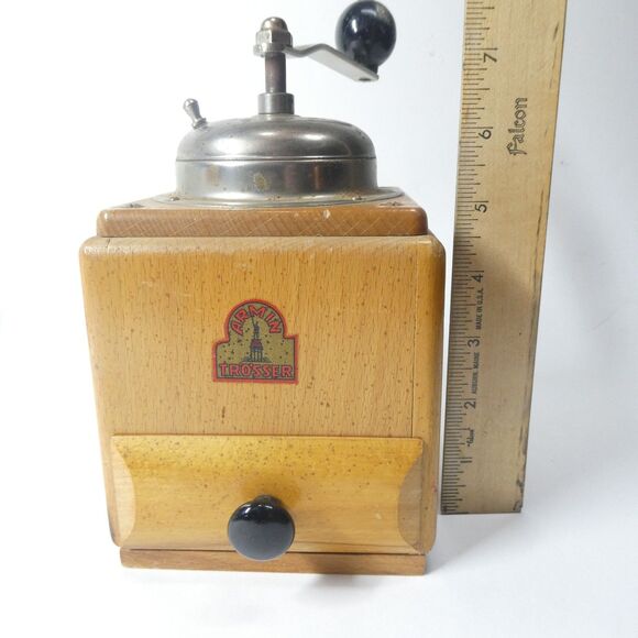 Armin Trosser Coffee Grinder Mill Wooden Vintage West Germany Hand Crank - Picture 12 of 14